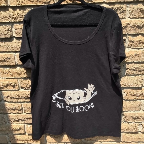 See You Soon Maternity Black Shirt - Picture 4 of 8